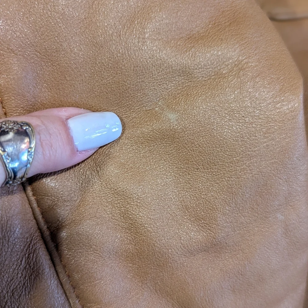 Vintage Tan Leather Zip Front Jacket - Picture 13 of 15